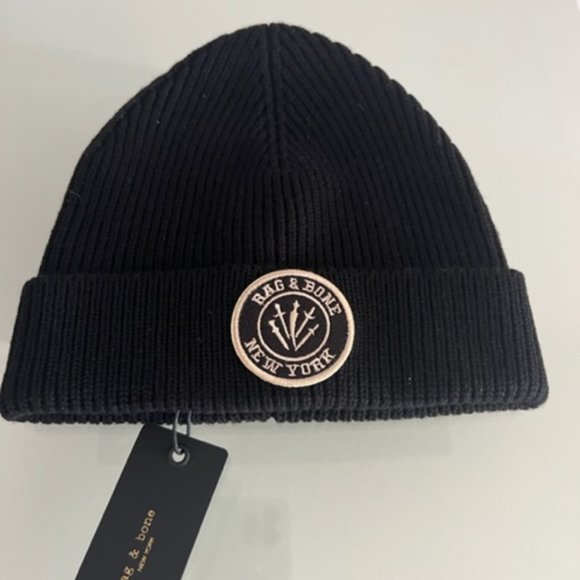 RAG & BONE Black Charlie Beanie - Picture 3 of 6
